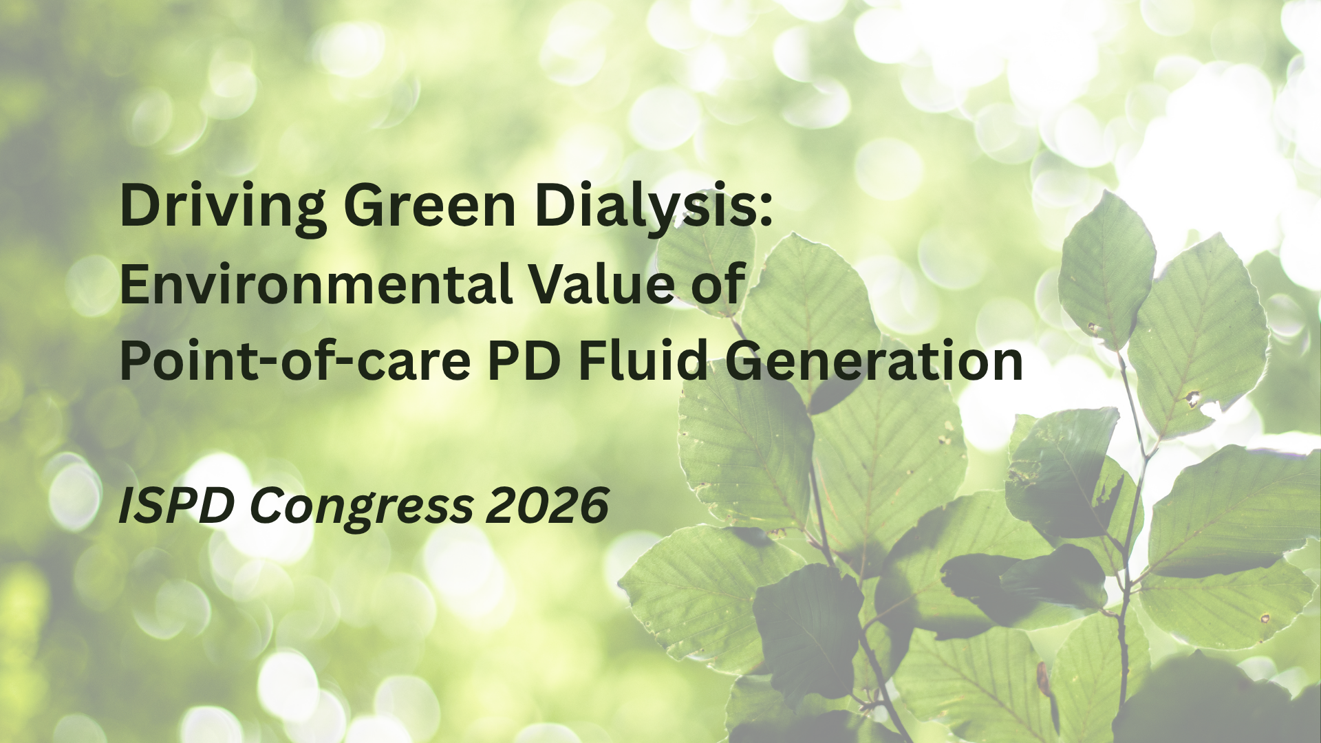 Driving Green Dialysis: Environmental Value of Point-of-care PD Fluid Generation
